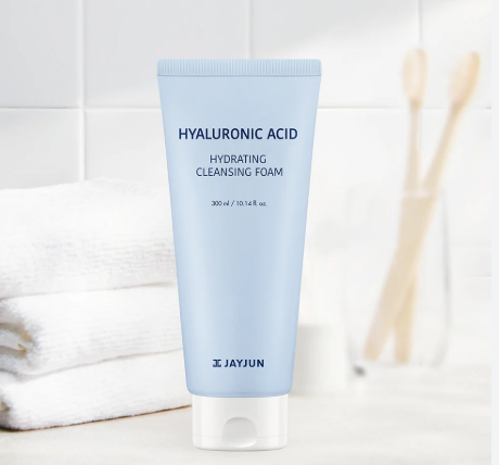 JAYJUN Hyaluronic Acid Hydrating Cleansing Foam (300ml) – Gentle Korean Cleanser for Soft, Hydrated Skin