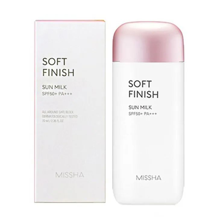 MISSHA All Around Safe Block Soft Finish Sun Milk SPF50+ PA+++ – Lightweight Korean Sunscreen