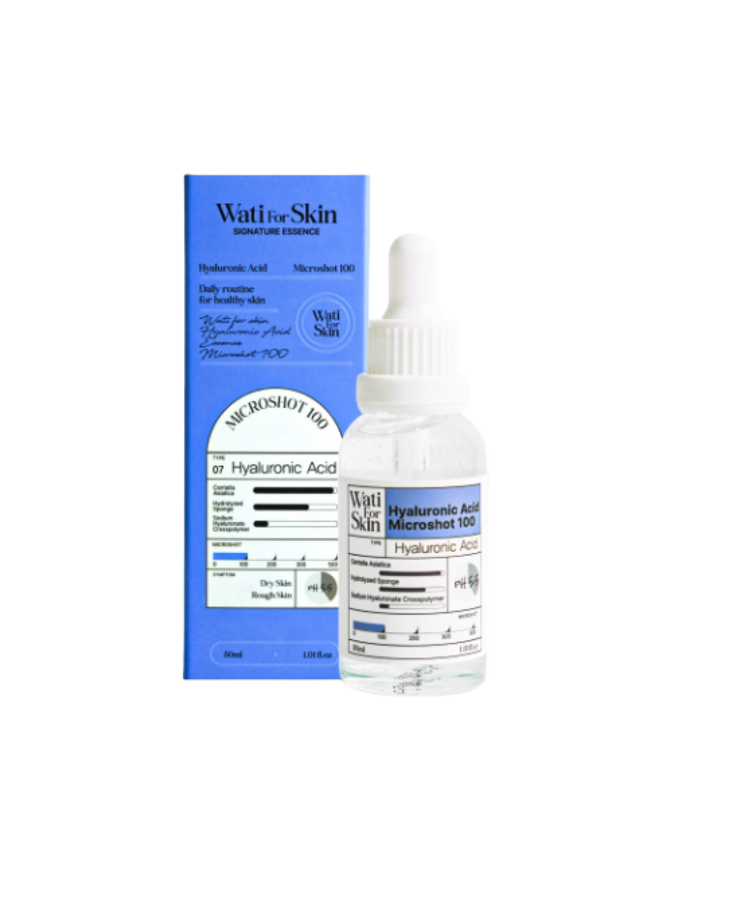 WATIFORSKIN Hyaluronic Acid Essence Micro Spicule 100 (30ml) – Deep Hydration Korean Serum for Plump, Glowing Skin